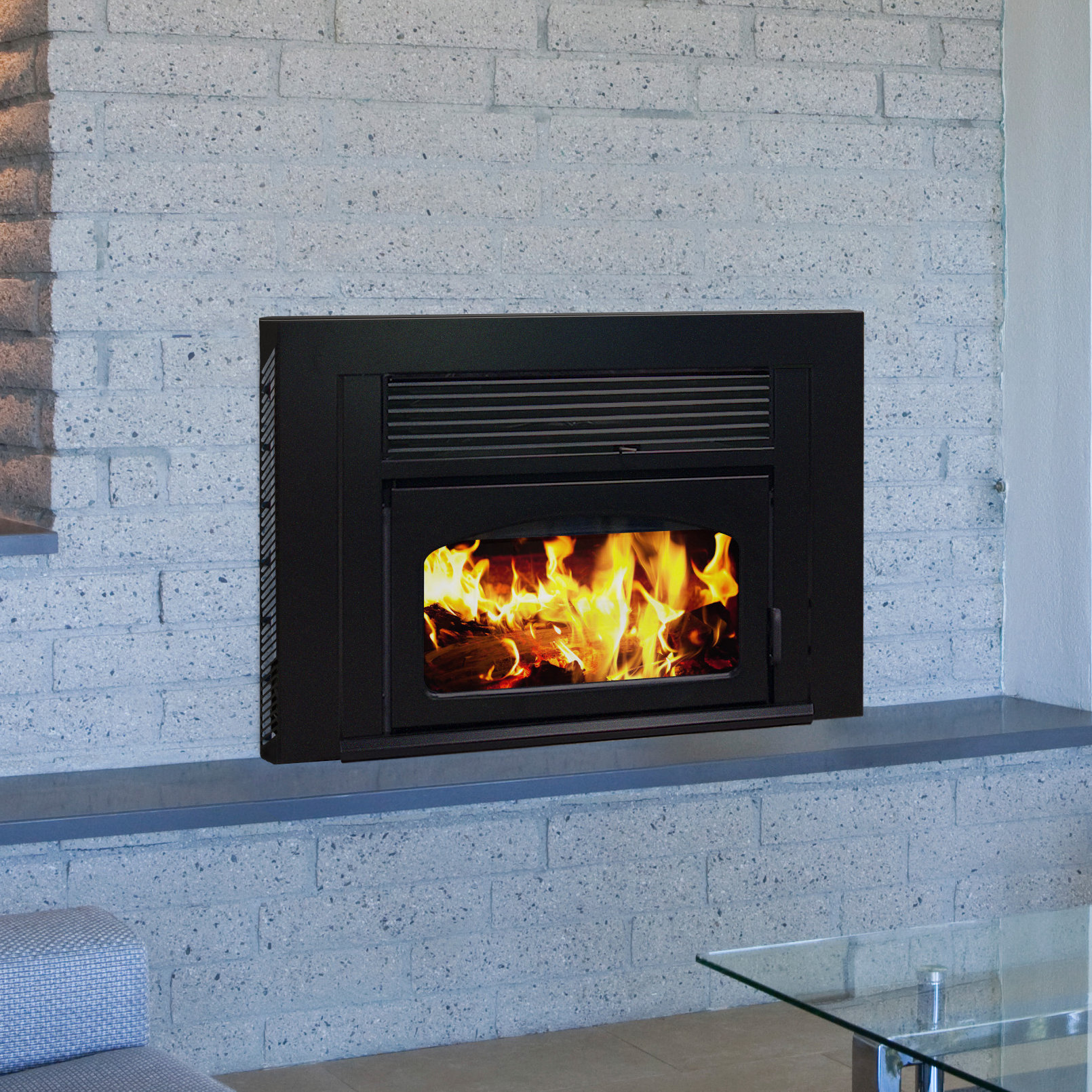 Supreme Fireplaces Inc. Volcano Plus Wall Mount Wood Burning Fireplace Insert & Reviews Wayfair.ca